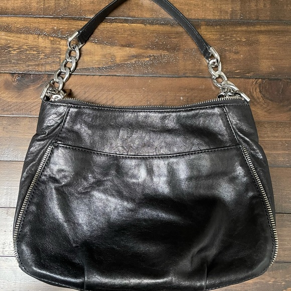 Michael Kors Black and Silver Chain and zippers Bag. - Picture 6 of 7